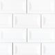 3X6 Domino Solid-Color Glossy Inverted Beveled Porcelain Tile White