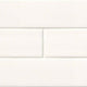 4x12 Domino Solid-Color Glossy Smooth Porcelain Tile White