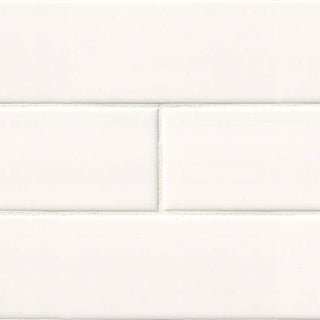 White - 4x12 Domino Solid-Color Glossy Smooth Porcelain Tile