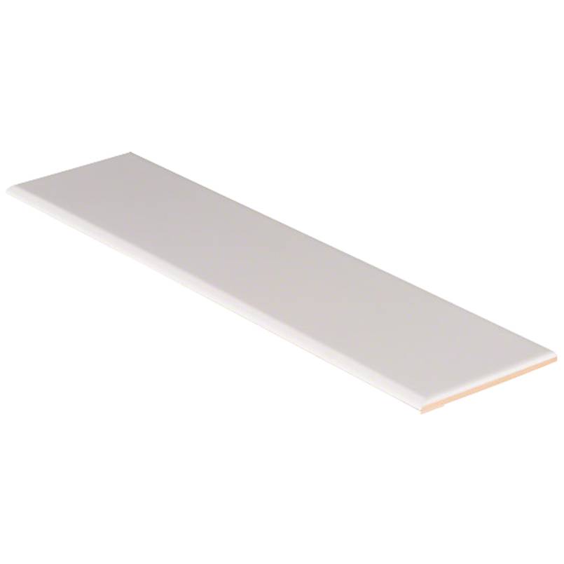 4x16 Domino Bullnose Solid-Color Glossy Smooth Porcelain Tile White
