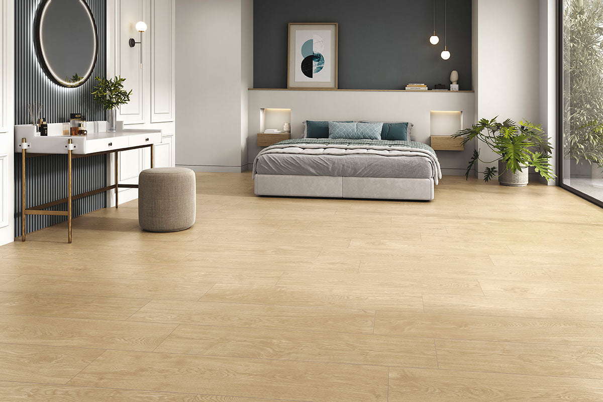 9x48 Whitehill Wood-Look Matte Smooth Porcelain Tile Natural Oak