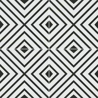 8x8 Zaria Framed Diamond Patterned Natural-Look Matte Smooth Porcelain Tile