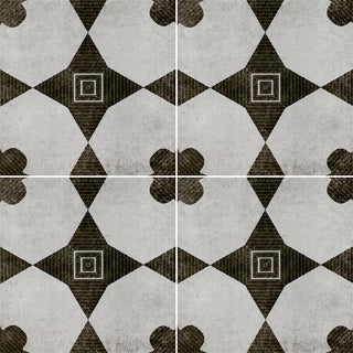 8x8 Zaria Diamond Clover Patterned Stone-Look Matte Smooth Porcelain Tile