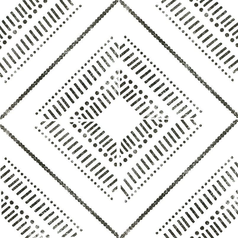 8x8 Zaria Diamond Linear Patterned Stone-Look Matte Gritty Porcelain Tile Grey White
