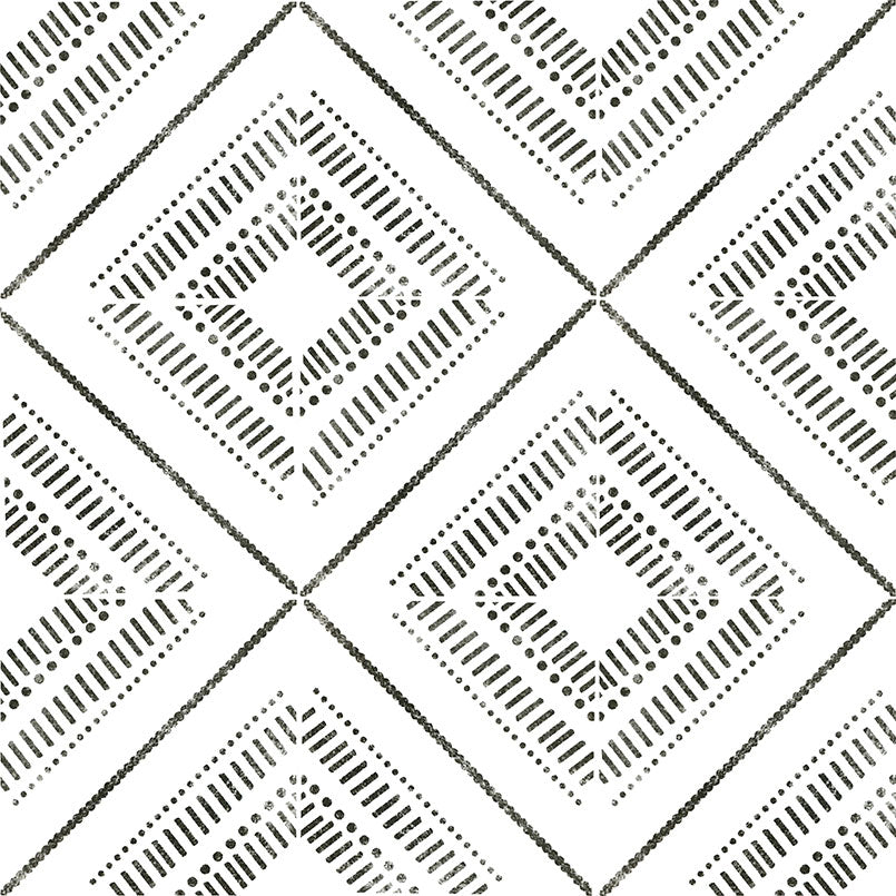 8x8 Zaria Diamond Linear Patterned Stone-Look Matte Gritty Porcelain Tile Grey White