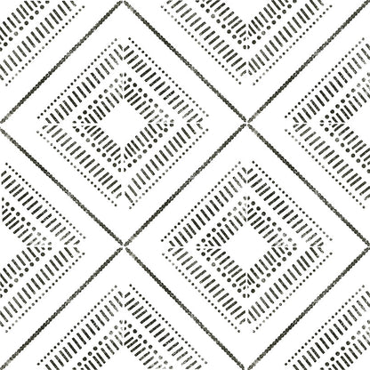 8x8 Zaria Diamond Linear Patterned Stone-Look Matte Gritty Porcelain Tile Grey White