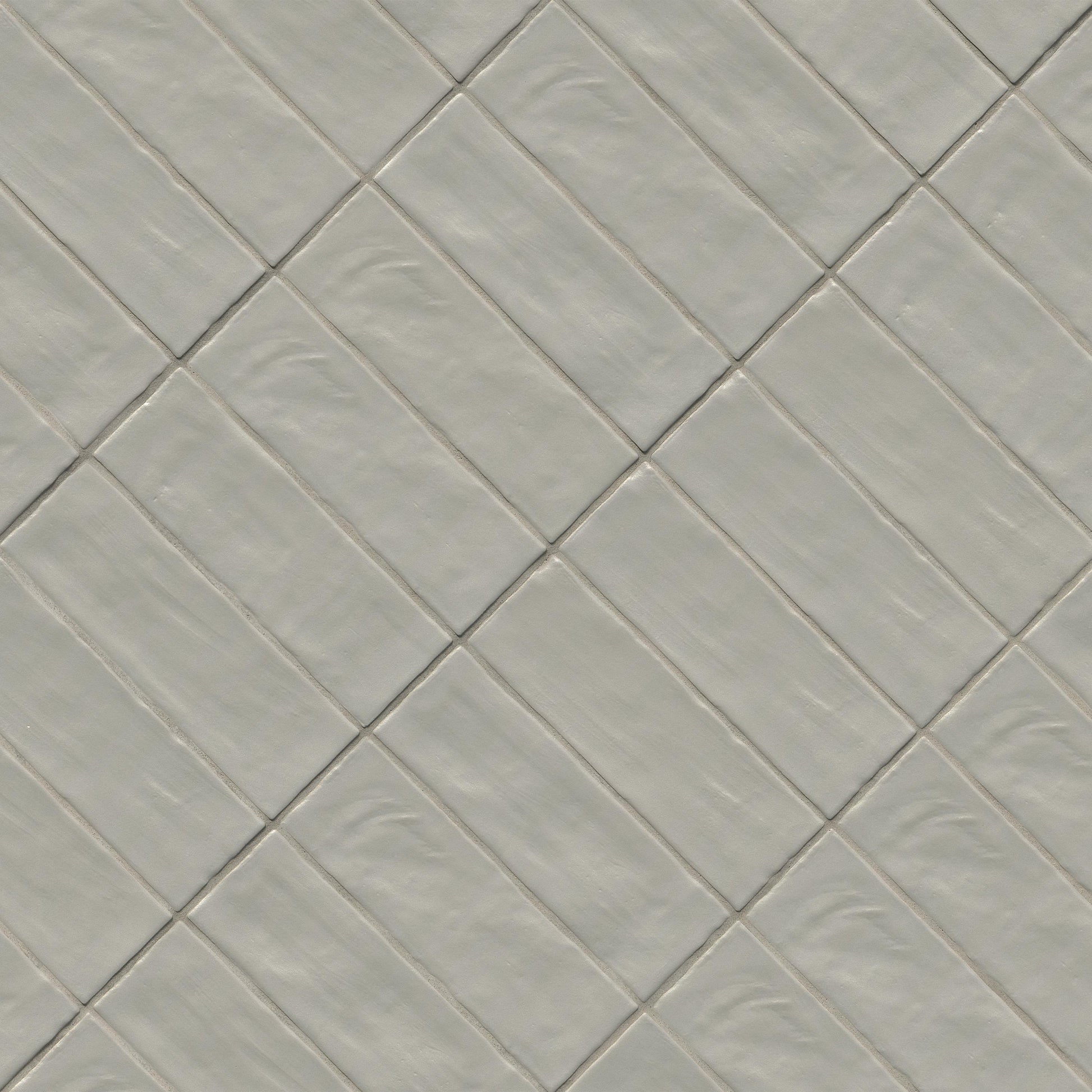 2.5x8 Zest Solid-Color Satin Wavy Ceramic Tile Soft Grey