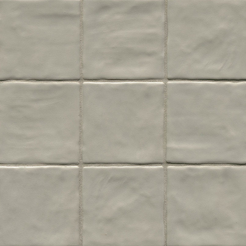 4x4 Zest Solid-Color Satin Wavy Ceramic Tile Soft Gray