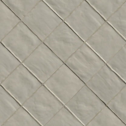 4x4 Zest Solid-Color Satin Wavy Ceramic Tile Soft Gray