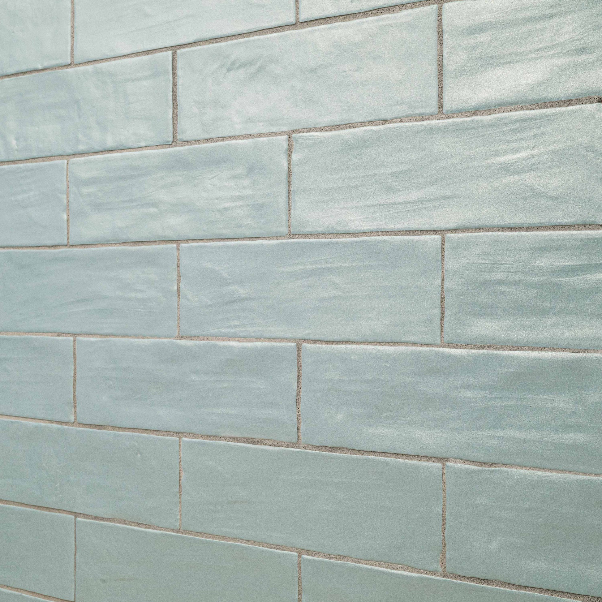 2.5x8 Zest Solid-Color Satin Wavy Ceramic Tile Light Blue