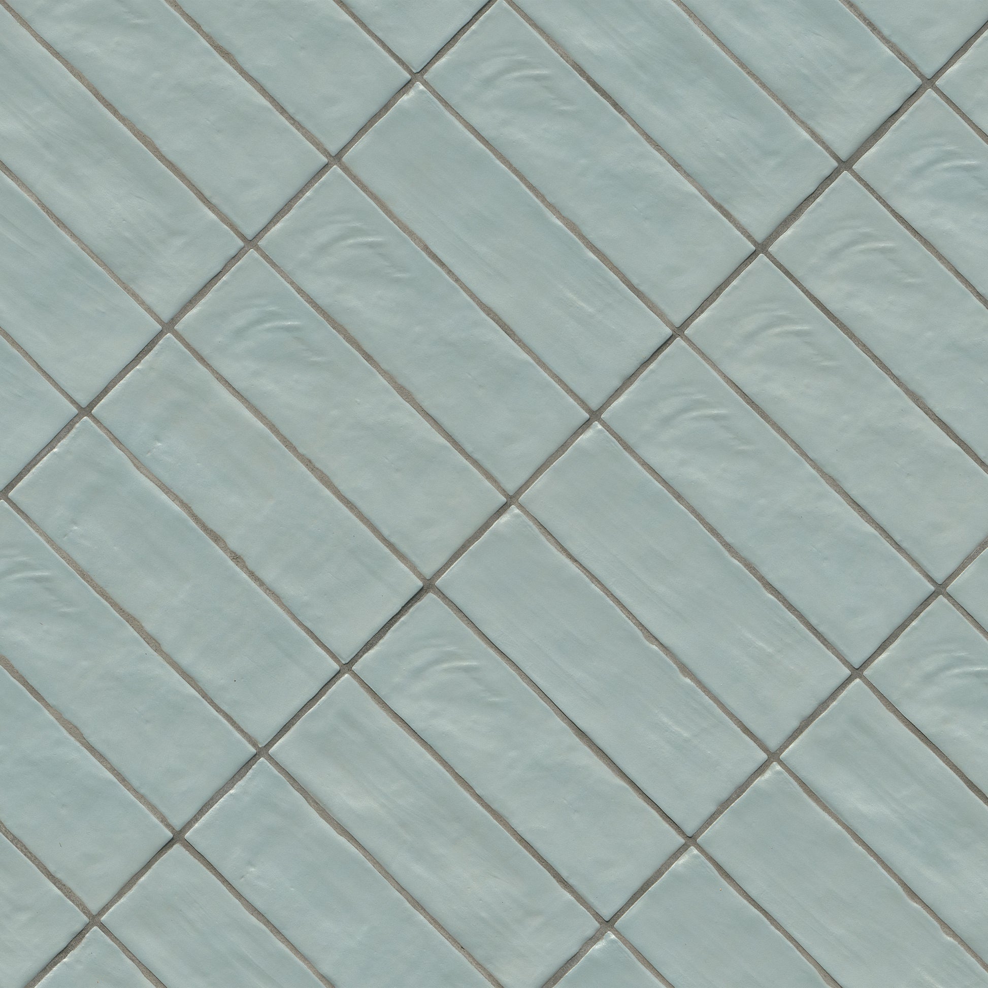 2.5x8 Zest Solid-Color Satin Wavy Ceramic Tile Light Blue
