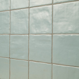 Light Blue - 4x4 Zest Solid-Color Satin Undulated Ceramic Tile