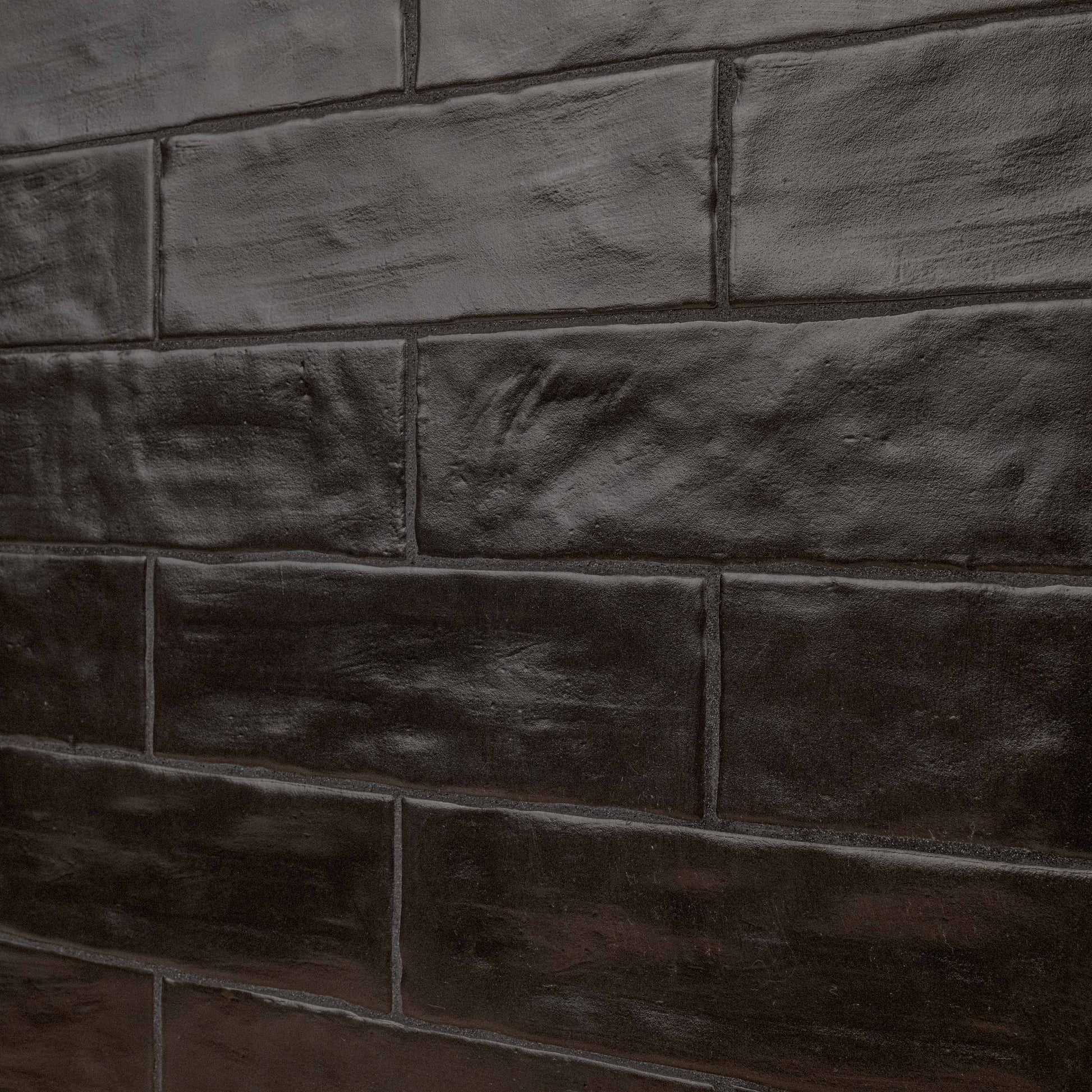 2.5x8 Zest Solid-Color Satin Wavy Ceramic Tile Charcoal Black