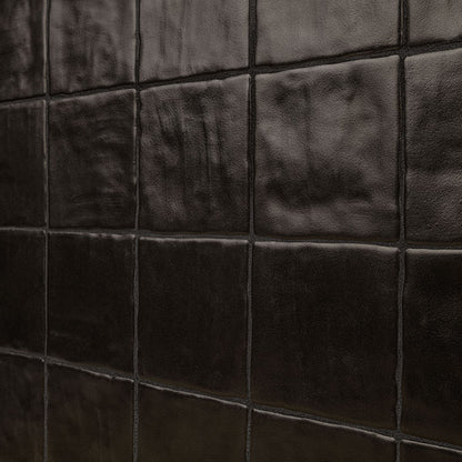 4x4 Zest Solid-Color Satin Wavy Ceramic Tile Charcoal Black