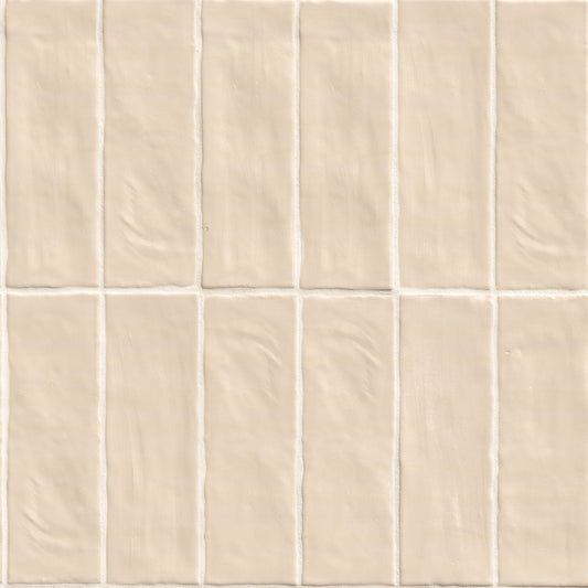 Soft Gray - 2.5x8 Zest Solid-Color Satin Wavy Ceramic Tile