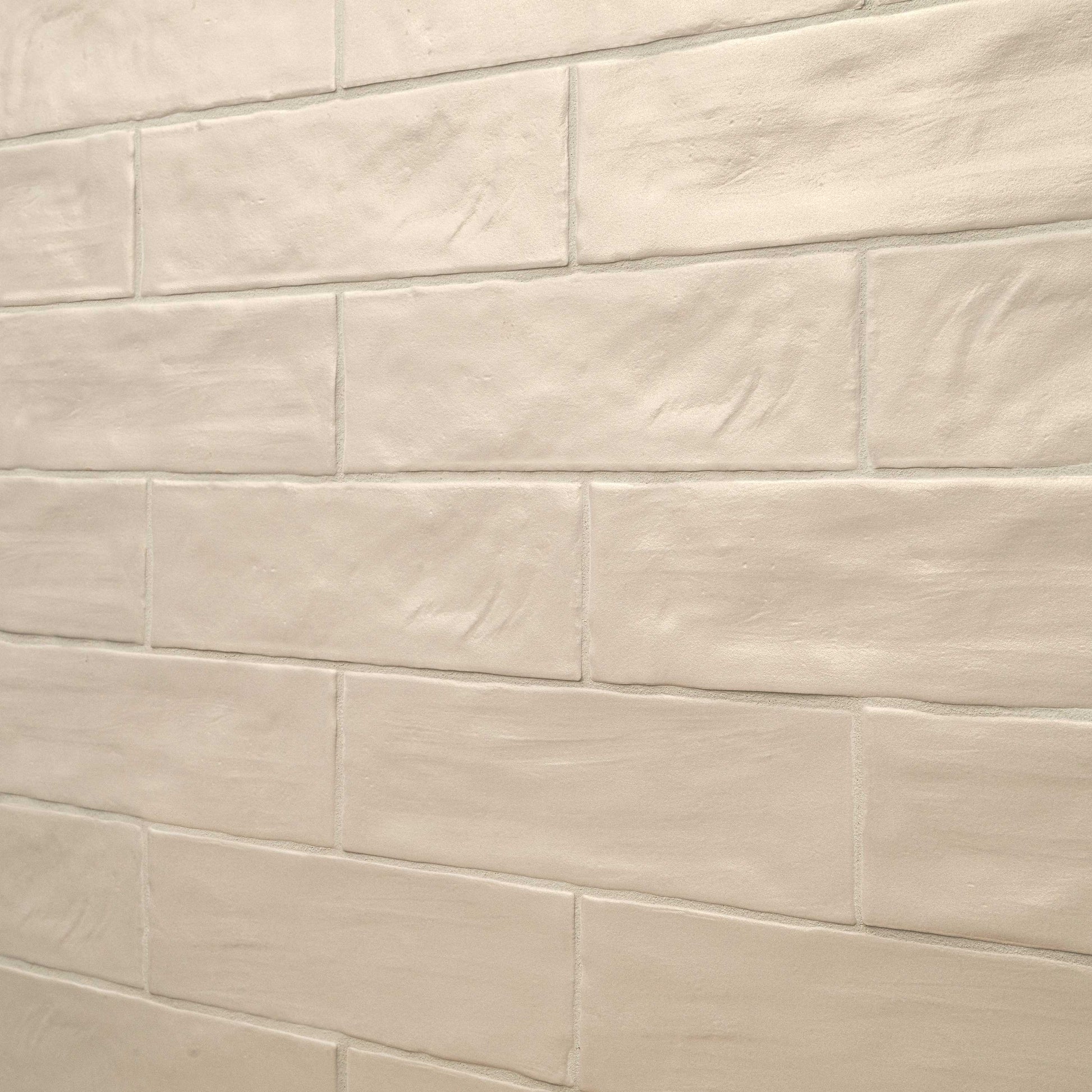 2.5x8 Zest Solid-Color Satin Wavy Ceramic Tile Cream Beige