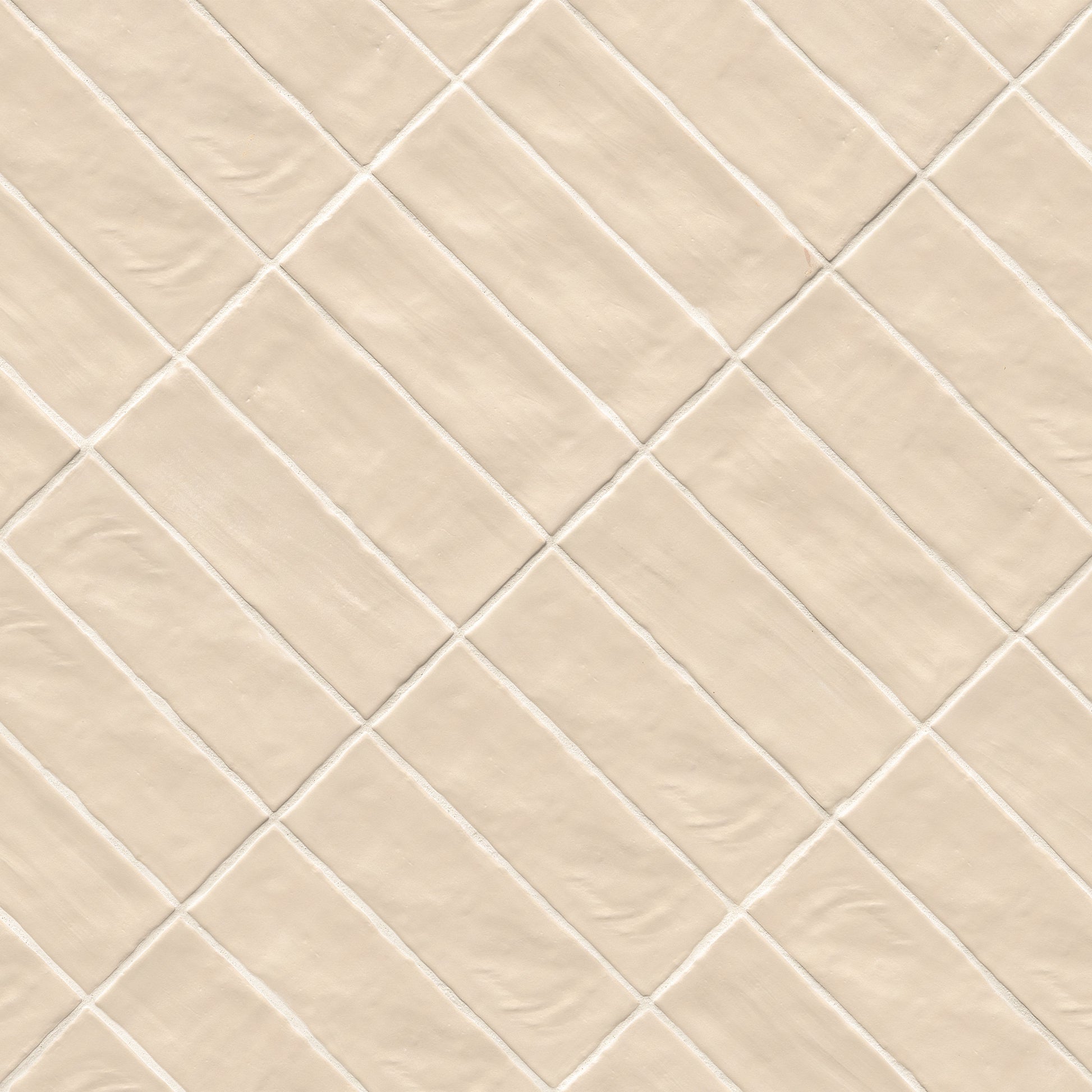 2.5x8 Zest Solid-Color Satin Wavy Ceramic Tile Cream Beige