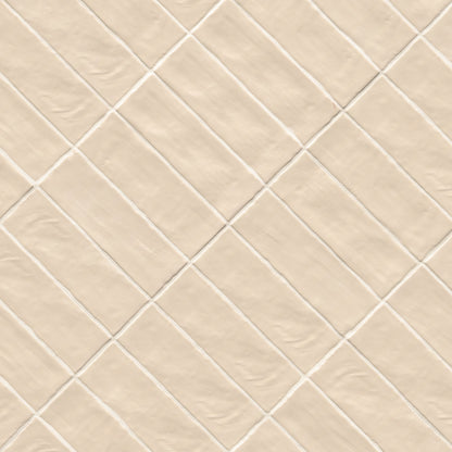 2.5x8 Zest Solid-Color Satin Wavy Ceramic Tile Cream Beige