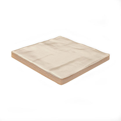 4x4 Zest Solid-Color Satin Wavy Ceramic Tile Cream Beige