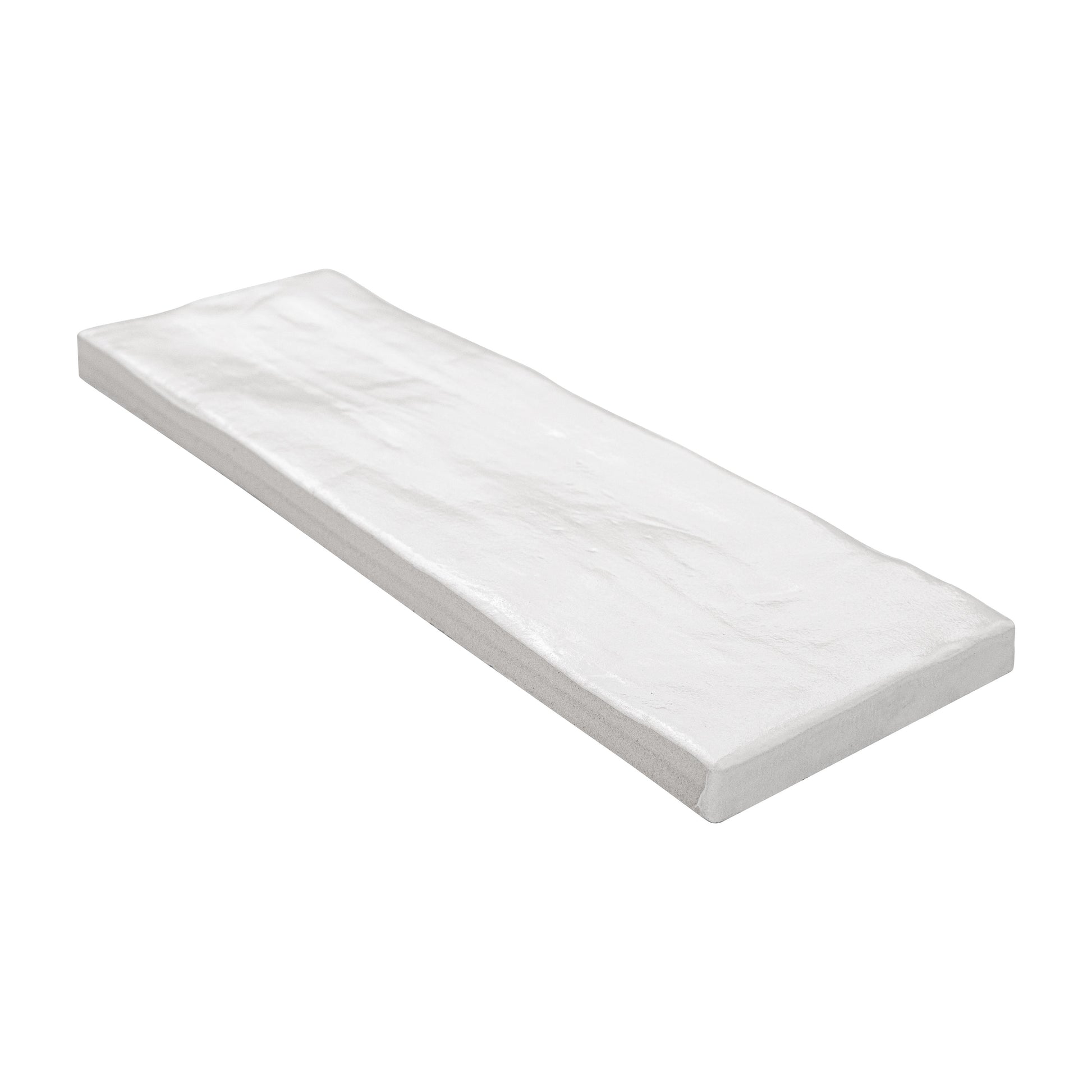 2.5x8 Zest Solid-Color Satin Wavy Ceramic Tile Soft Gray