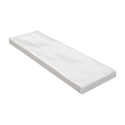 2.5x8 Zest Solid-Color Satin Wavy Ceramic Tile Soft Gray