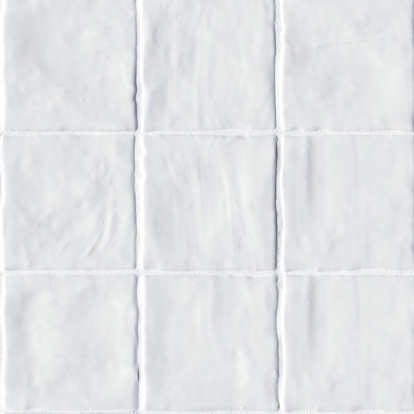 4x4 Zest Solid-Color Satin Wavy Ceramic Tile White