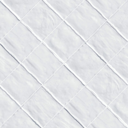 4x4 Zest Solid-Color Satin Wavy Ceramic Tile White