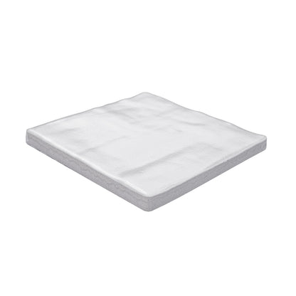4x4 Zest Solid-Color Satin Wavy Ceramic Tile White