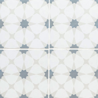 8x8 Kenzzi Lattice Patterned Encaustic-Look Matte Smooth Porcelain Tile
