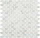 11/2x3/4 Marble Oval  Mosaic Stone-Look Polished Smooth Marble Tile Carrara White
