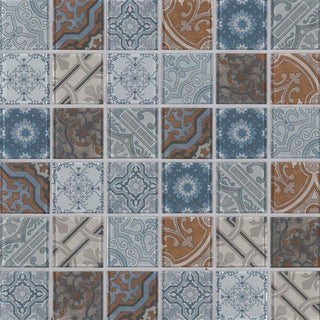2x2 Pasadena Mosaic Solid-Color Glossy Smooth Glass Tile