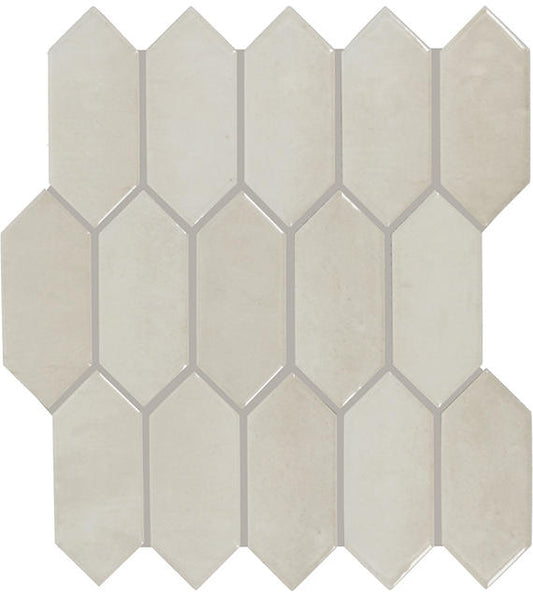 2x5 Miramo Picket  Mosaic Solid-Color Glossy Smooth Ceramic Tile Warm Beige