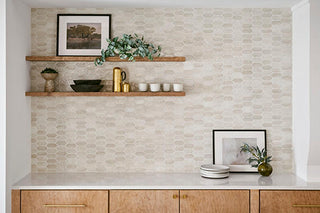 Warm Beige - 12x11 Miramo Picket Mosaic Solid-Color Glossy Smooth Ceramic Tile