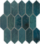 2x5 Miramo Picket  Mosaic Solid-Color Glossy Smooth Ceramic Tile Deep Teal