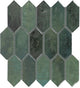 2x5 Miramo Picket  Mosaic Solid-Color Glossy Smooth Ceramic Tile Forest Green