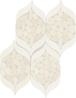 15x12 Pebble Oasis Arabesque Mosaic Natural-Look Tumbled Natural Pebble Tile