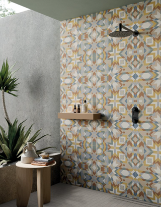 Pastel Multi - 24x48 Eforea Abstract Pattern Patterned Mixed-Color Matte Smooth Porcelain Tile