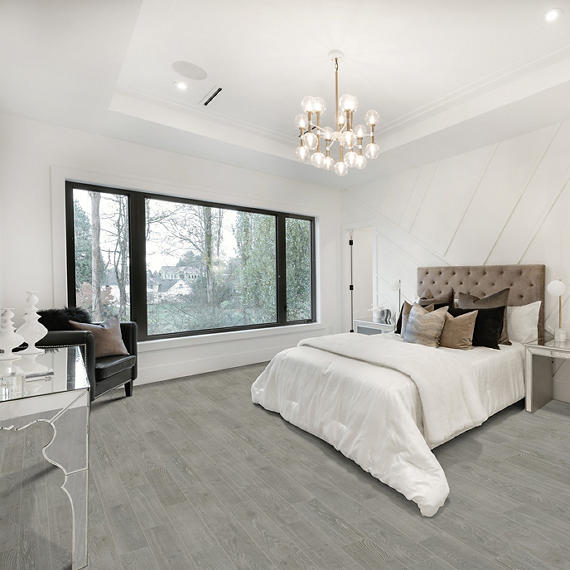 6x24 Platinum  Natural Wood-Look Matte Smooth Ceramic Tile Soft Gray