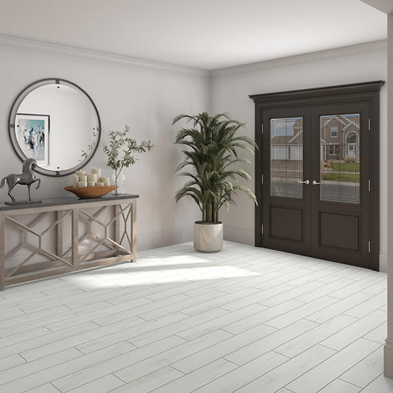 6x24 Platinum  Natural Wood-Look Matte Smooth Ceramic Tile White
