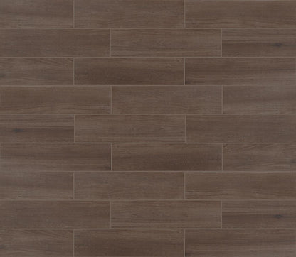 8x8 D_segni Terrazzo Scroll Vine  Patterned Encaustic-Look Matte Smooth Porcelain Tile Graphite Brown