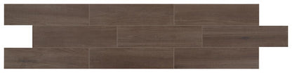 8x8 D_segni Terrazzo Scroll Vine  Patterned Encaustic-Look Matte Smooth Porcelain Tile Graphite Brown