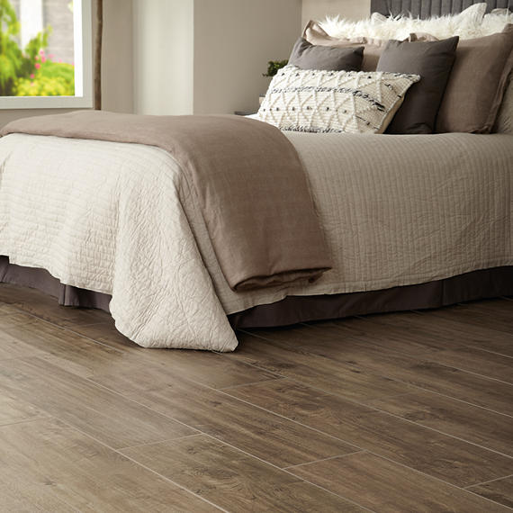 8x48 American Estates  Natural Wood-Look Matte Smooth Porcelain Tile Warm Brown