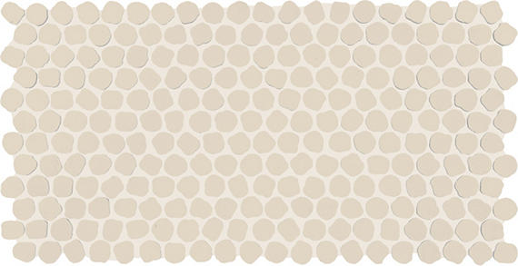 1 Keystones Organic Penny Round  Mosaic Solid-Color Matte Smooth Porcelain Tile Almond Beige