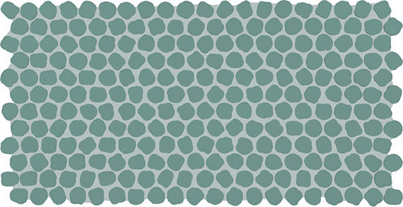 1 Keystones Organic Penny Round  Mosaic Solid-Color Matte Smooth Porcelain Tile Teal Blue