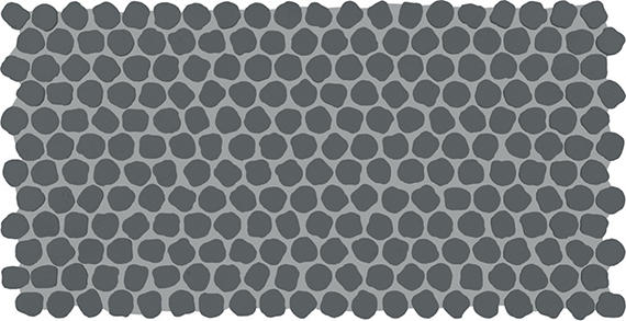 1 Keystones Organic Penny Round  Mosaic Solid-Color Matte Smooth Porcelain Tile Castle Gray