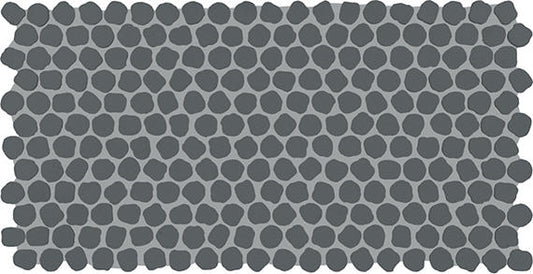 1 Keystones Organic Penny Round  Mosaic Solid-Color Matte Smooth Porcelain Tile Castle Gray