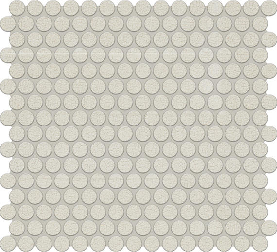 13x11 Inyo Penny Round  Mosaic Fabric-Look Satin Textured Porcelain Tile Off White