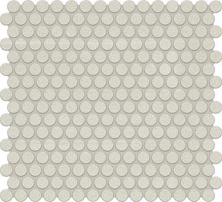 13x11 Inyo Penny Round Mosaic Fabric-Look Satin Textured Porcelain Tile