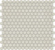 13x11 Inyo Penny Round  Mosaic Fabric-Look Satin Textured Porcelain Tile Off White