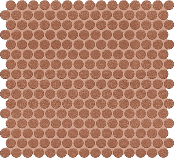 13x11 Inyo Penny Round  Mosaic Fabric-Look Satin Textured Porcelain Tile Terracotta Brown